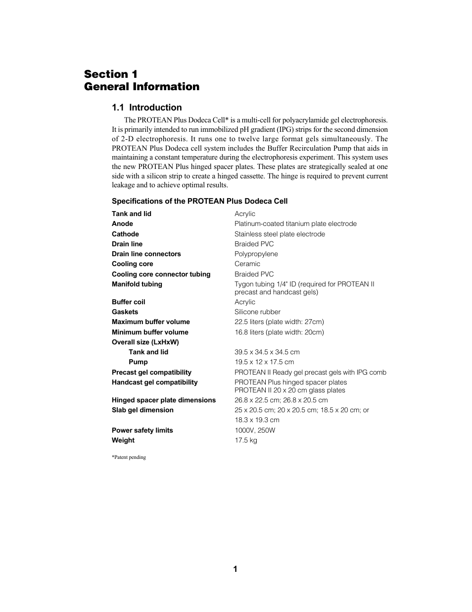 1 introduction | Bio-Rad PROTEAN Plus Dodeca Cell User Manual | Page 3 / 20