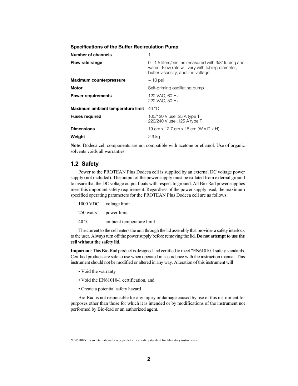 Bio-Rad PROTEAN Plus Dodeca Cell User Manual | Page 4 / 20
