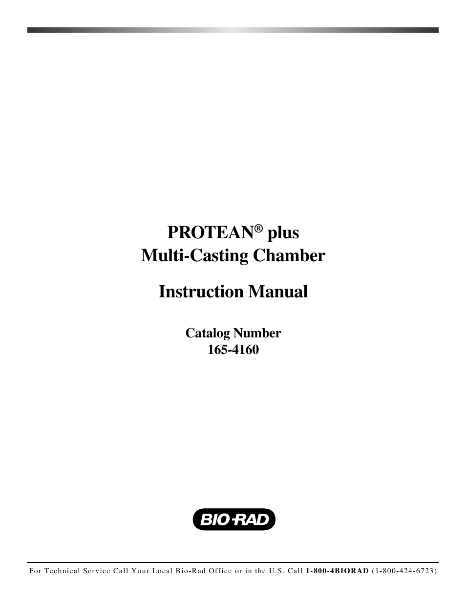 Bio-Rad PROTEAN Plus Multi-Casting Chamber User Manual | 13 pages