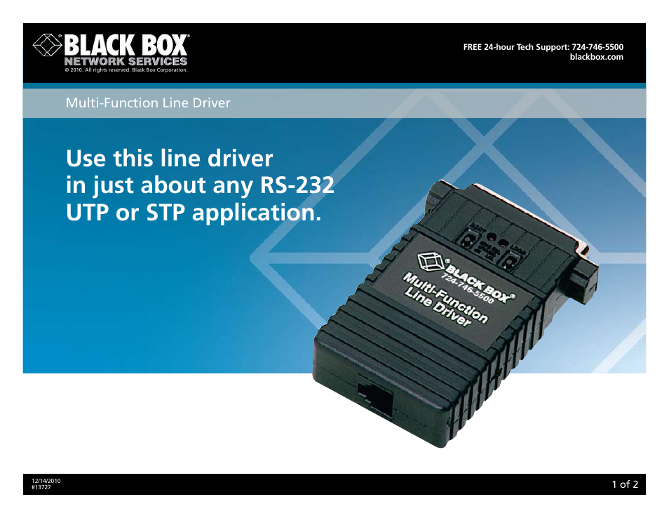 Black Box ME657A-M User Manual | 2 pages