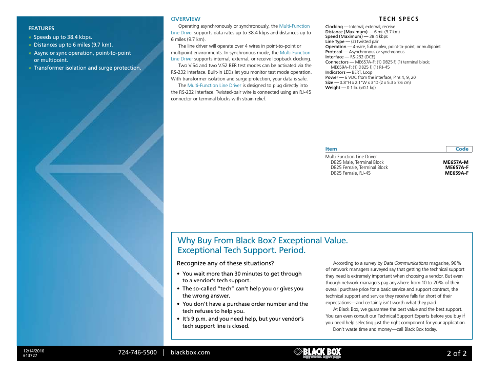 Black box, 2 of 2 | Black Box ME657A-M User Manual | Page 2 / 2