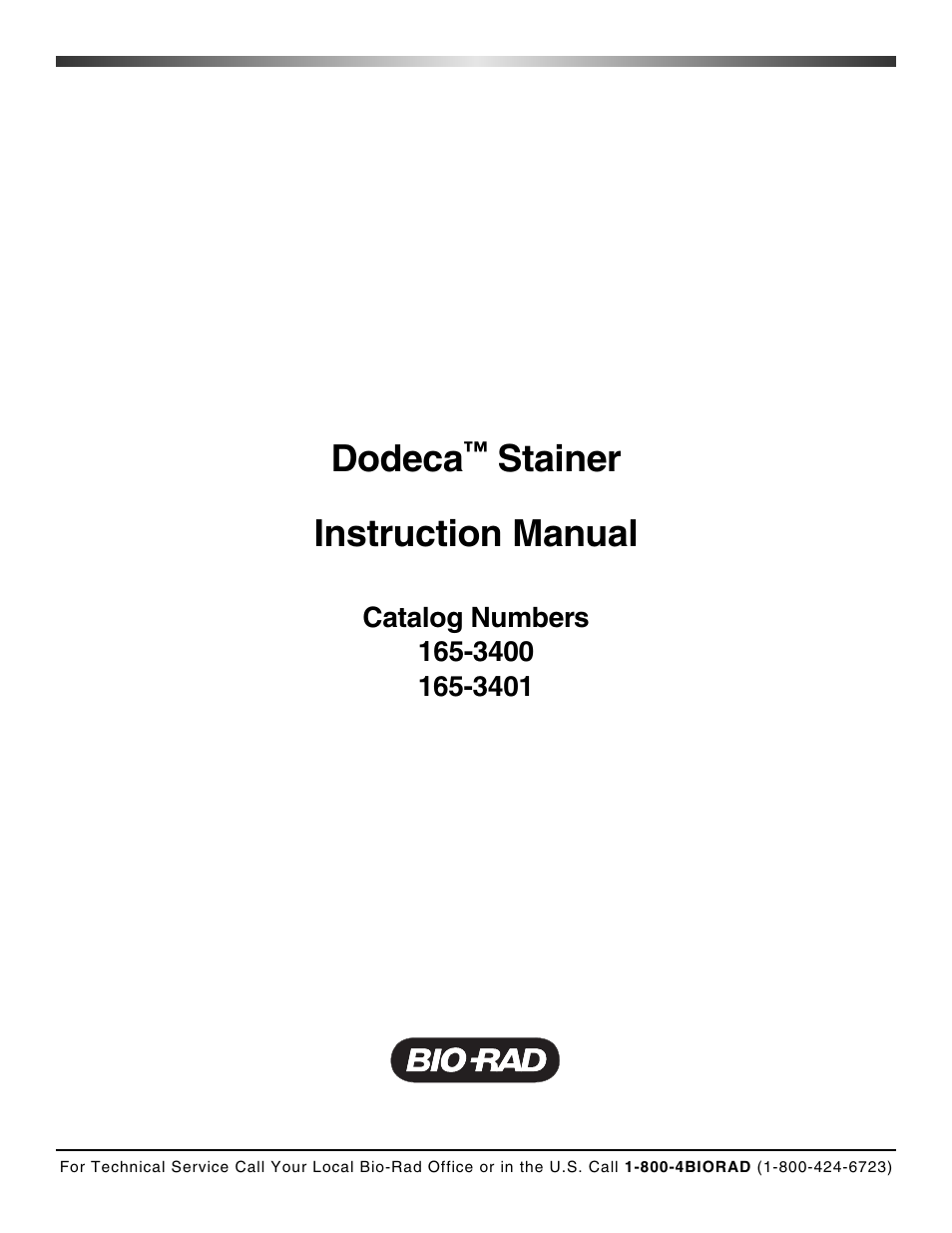 Bio-Rad High-Throughput Dodeca™ Gel Stainers User Manual | 26 pages