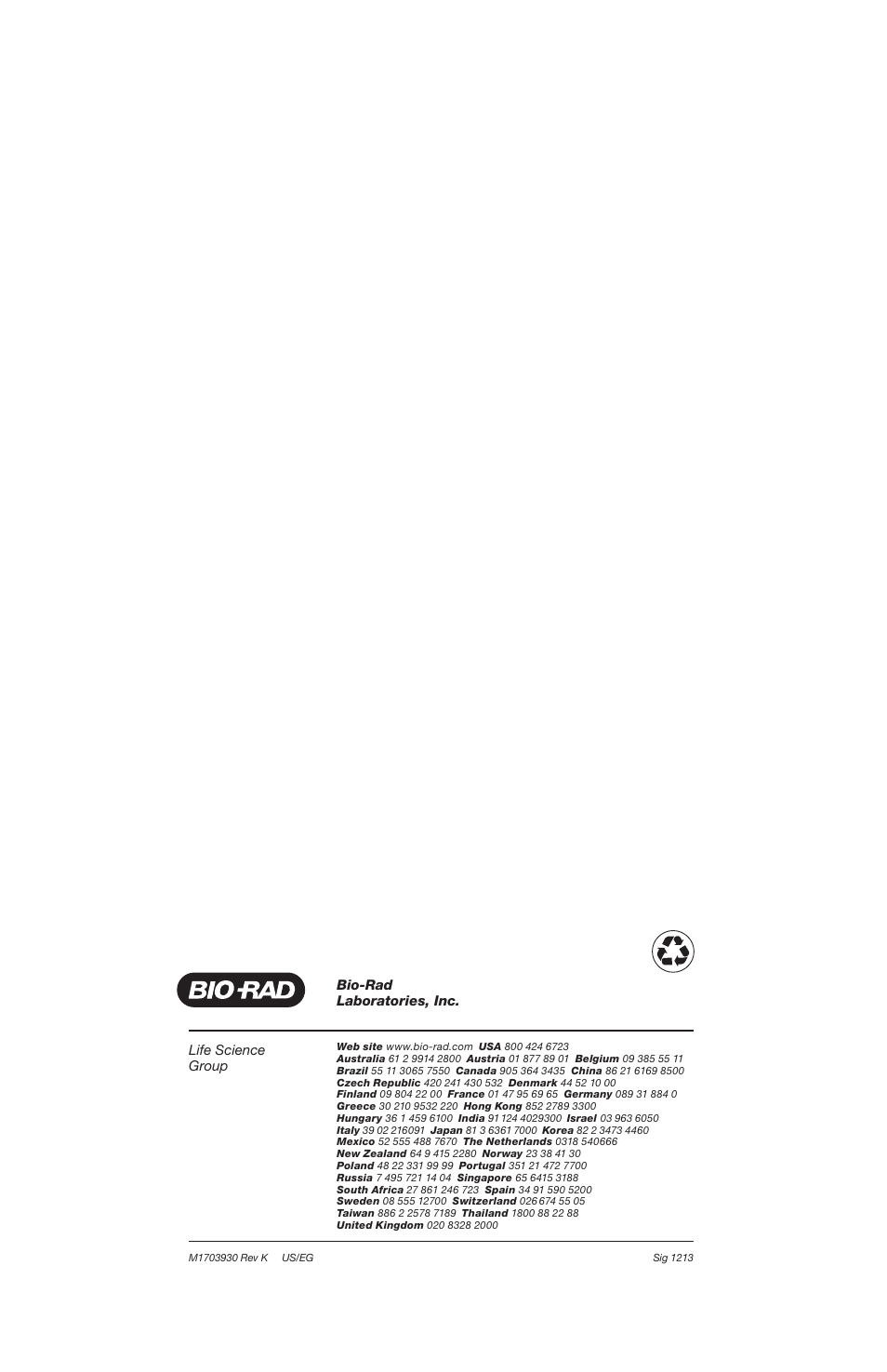 Bio-Rad Mini Trans-Blot® Cell User Manual | Page 40 / 40