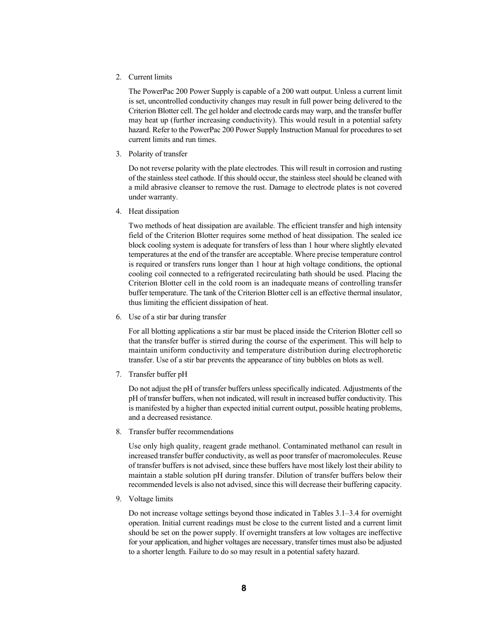 Bio-Rad Criterion™ Blotter User Manual | Page 10 / 22