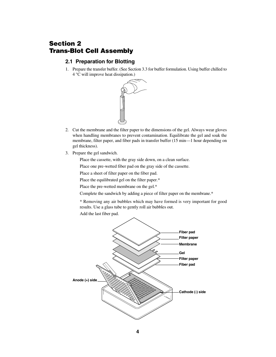 1 preparation for blotting | Bio-Rad Trans-Blot® Cell User Manual | Page 7 / 27