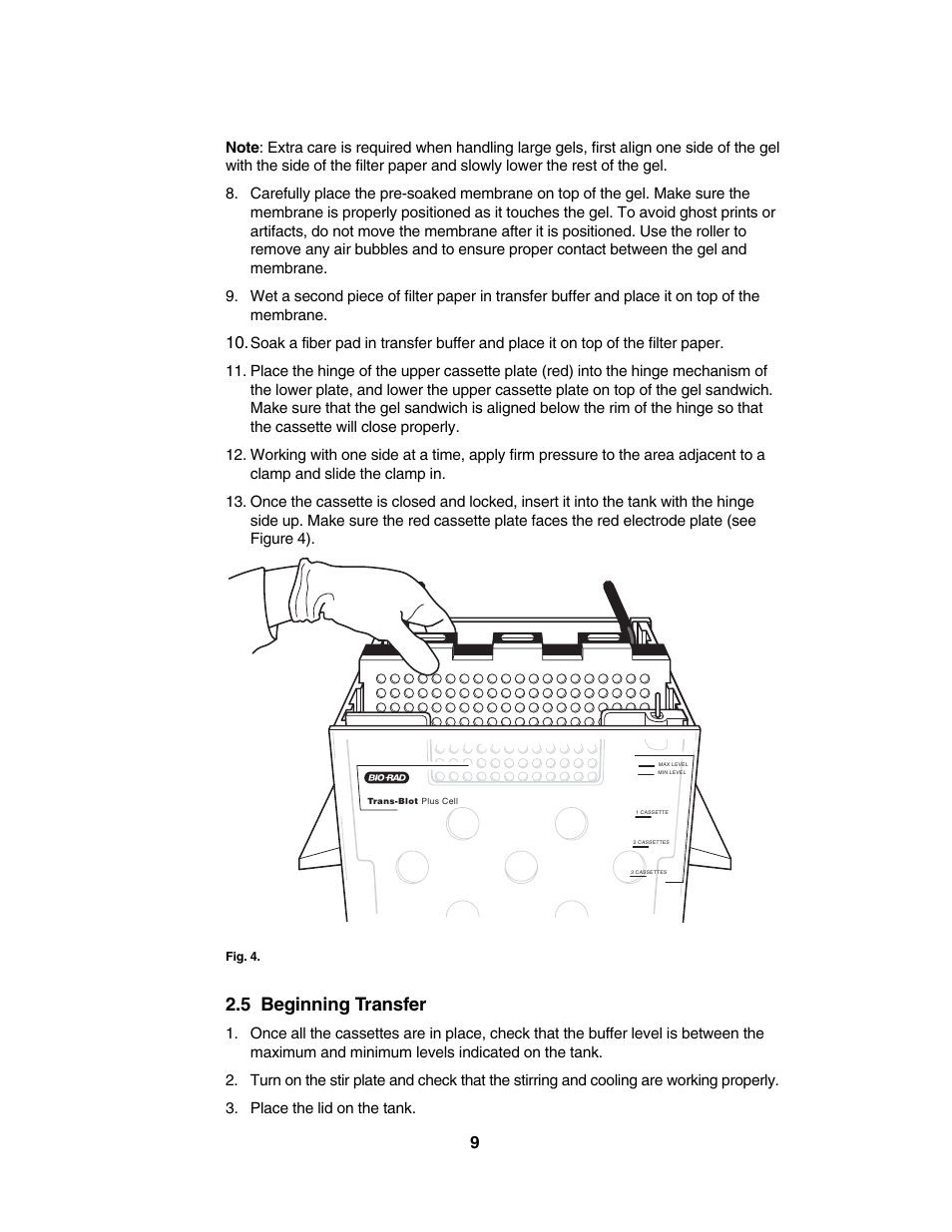 5 beginning transfer | Bio-Rad Trans-Blot® Plus Cell User Manual | Page 11 / 34