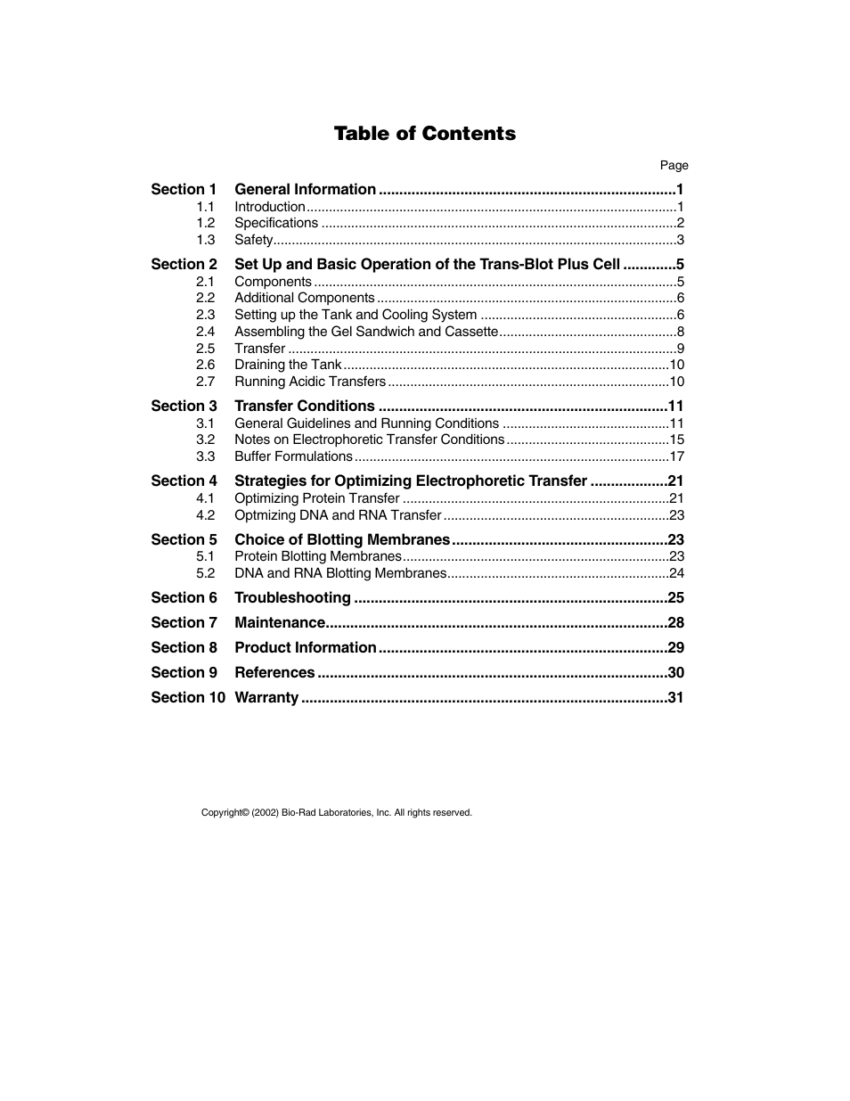 Bio-Rad Trans-Blot® Plus Cell User Manual | Page 2 / 34