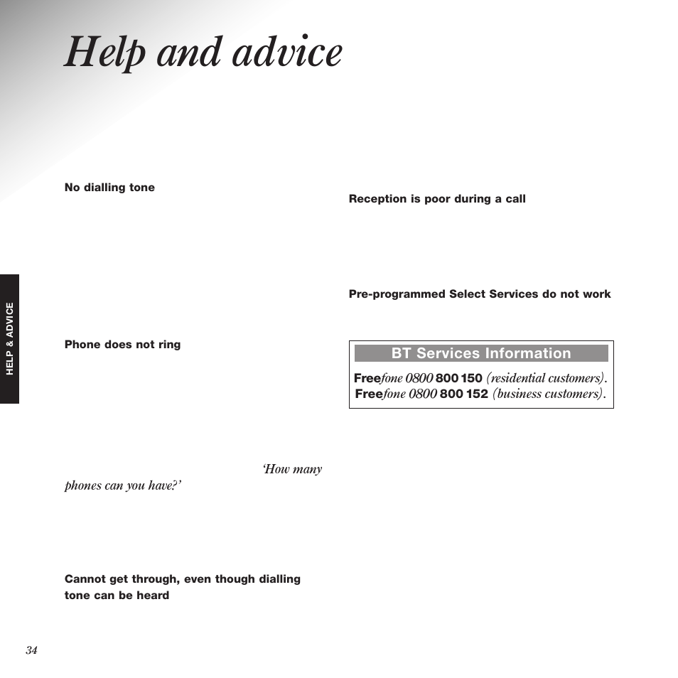 Help and advice | Black Box 2010 User Manual | Page 36 / 43