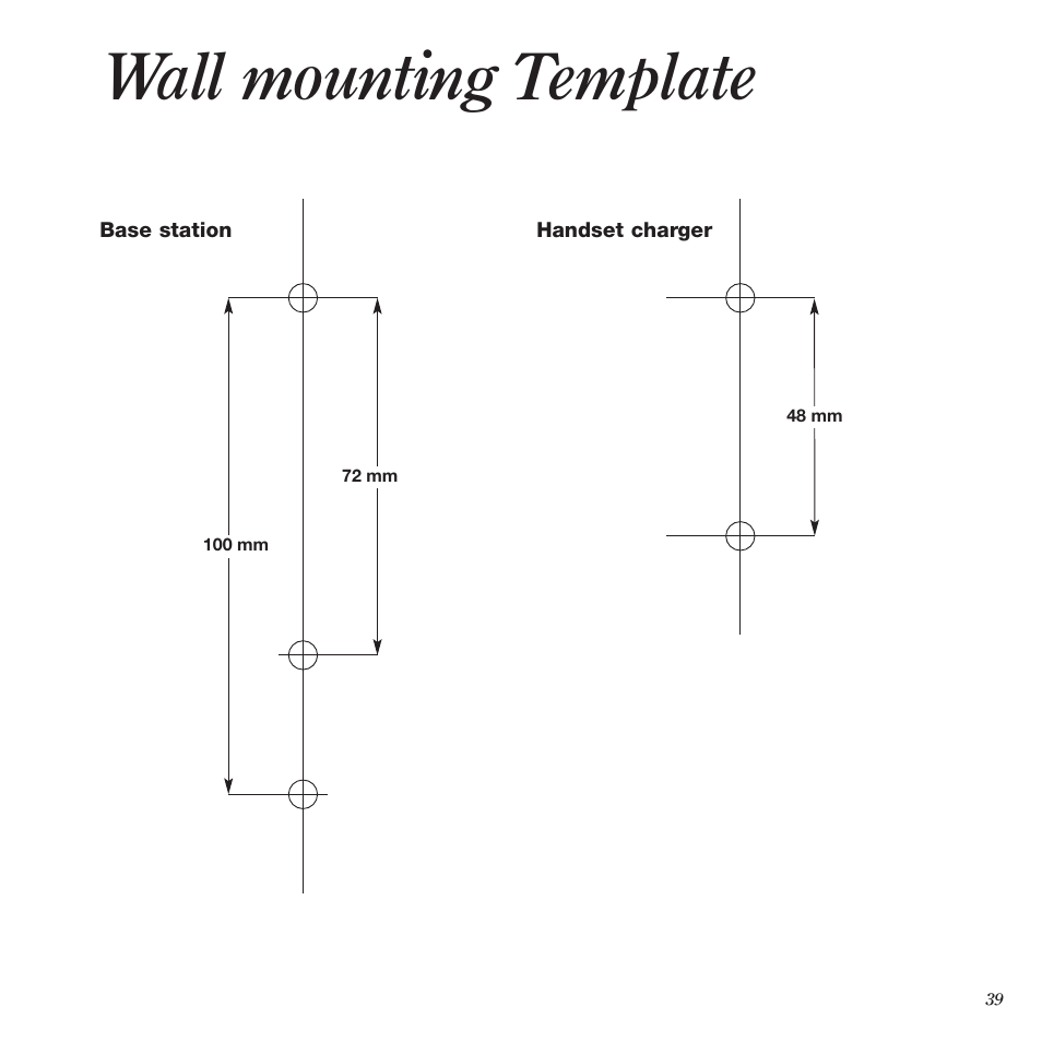 Wall mounting template | Black Box 2010 User Manual | Page 41 / 43