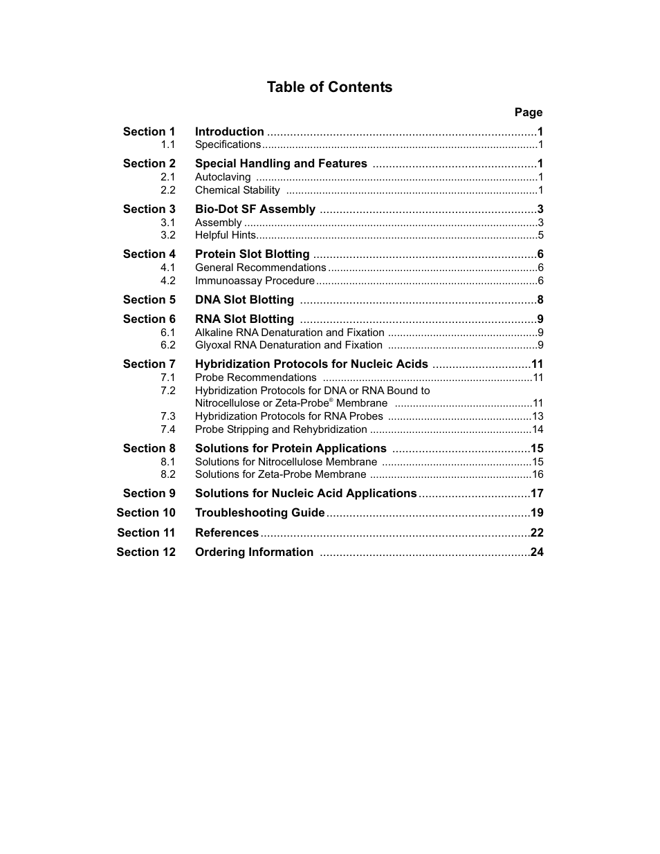 Bio-Rad Bio-Dot® and Bio-Dot SF Microfiltration Apparatus User Manual | Page 3 / 32