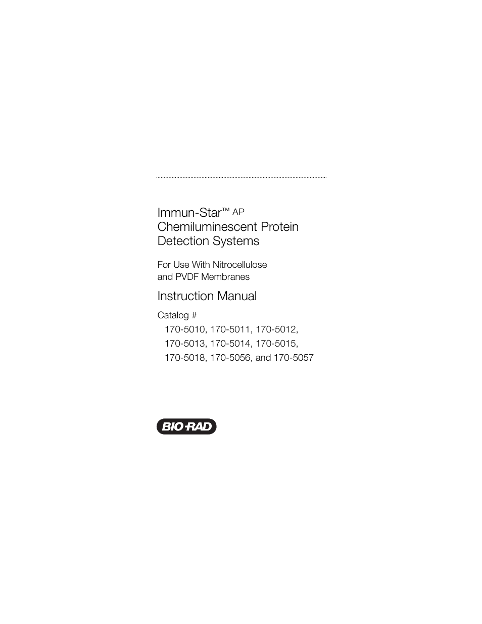 Bio-Rad Immun-Star™ AP Chemiluminescence Kits User Manual | 35 pages