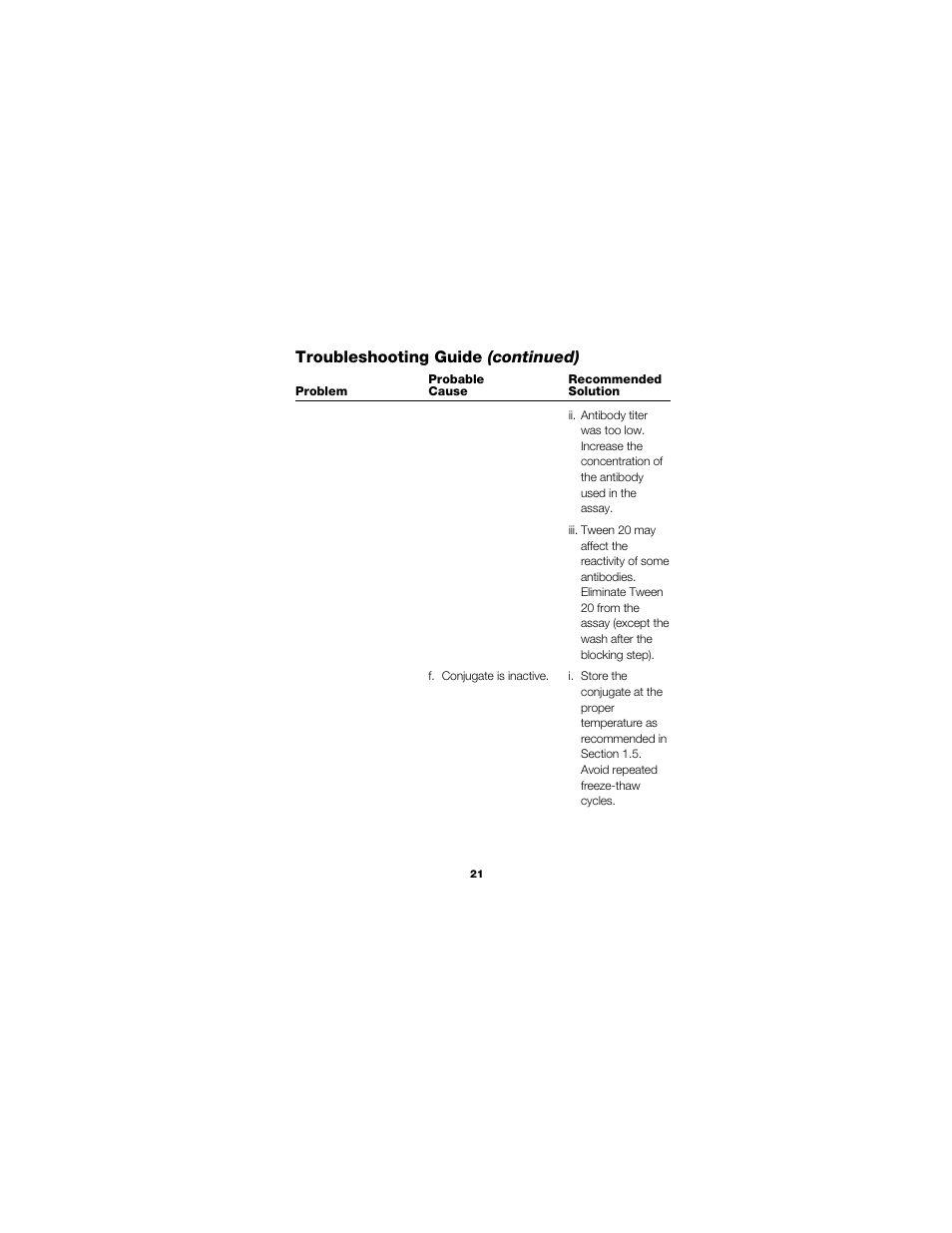 Troubleshooting guide (continued) | Bio-Rad Immun-Star™ AP Chemiluminescence Kits User Manual | Page 24 / 35