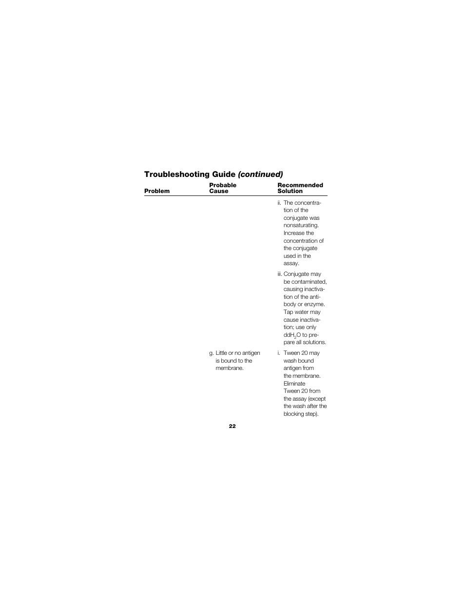 Troubleshooting guide (continued) | Bio-Rad Immun-Star™ AP Chemiluminescence Kits User Manual | Page 25 / 35