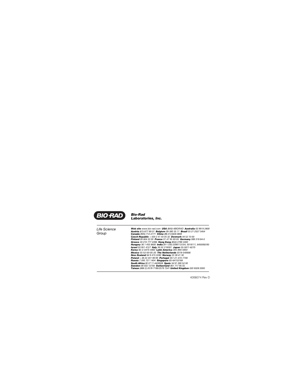 Bio-Rad Immun-Star™ AP Chemiluminescence Kits User Manual | Page 35 / 35