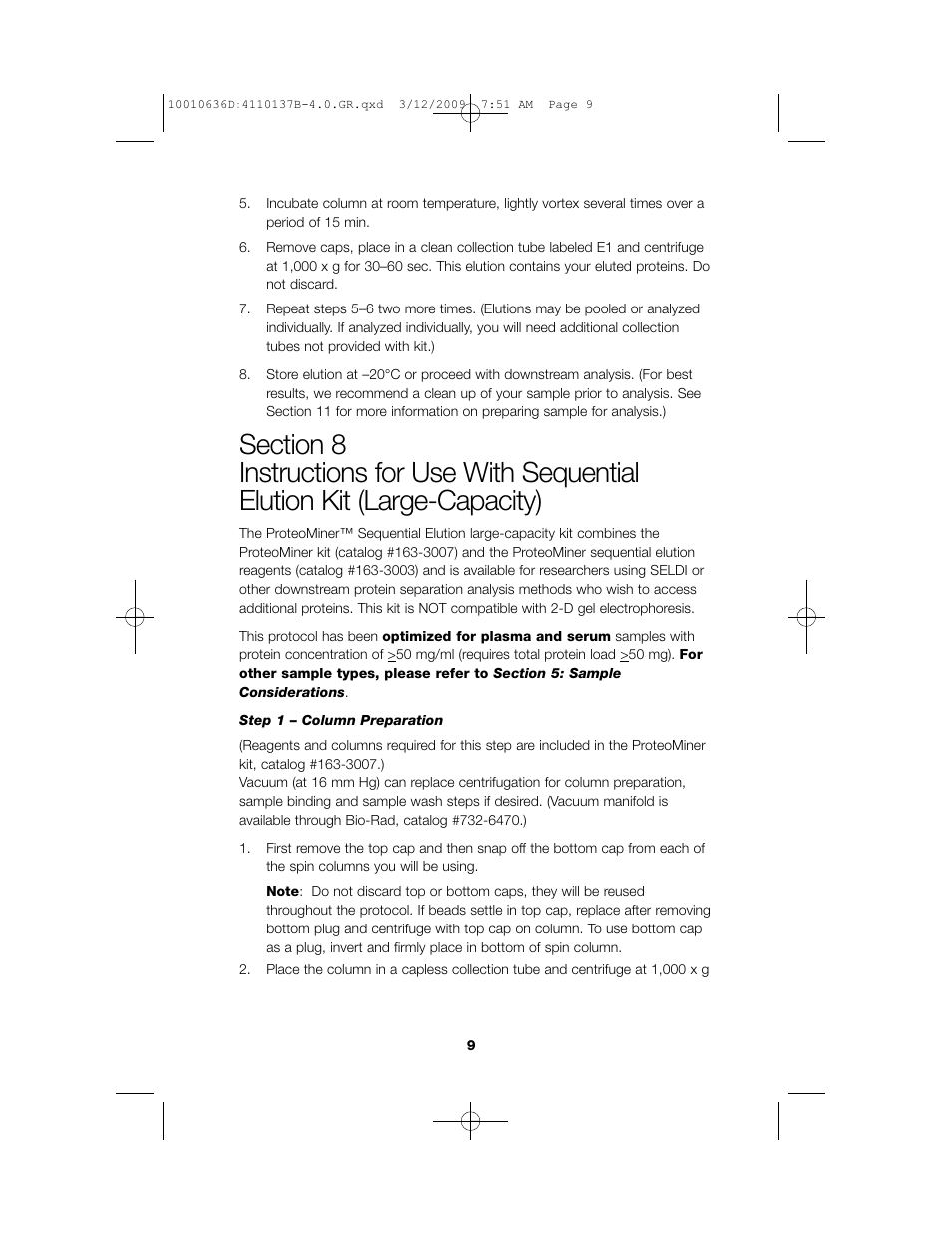 Bio-Rad ProteoMiner Protein Enrichment Kits User Manual | Page 11 / 22