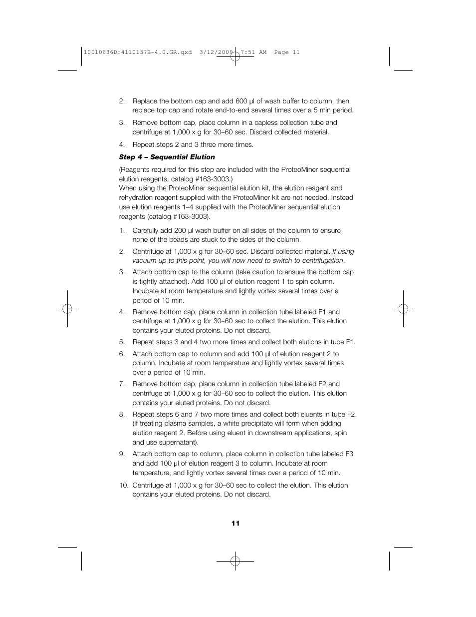 Bio-Rad ProteoMiner Protein Enrichment Kits User Manual | Page 13 / 22