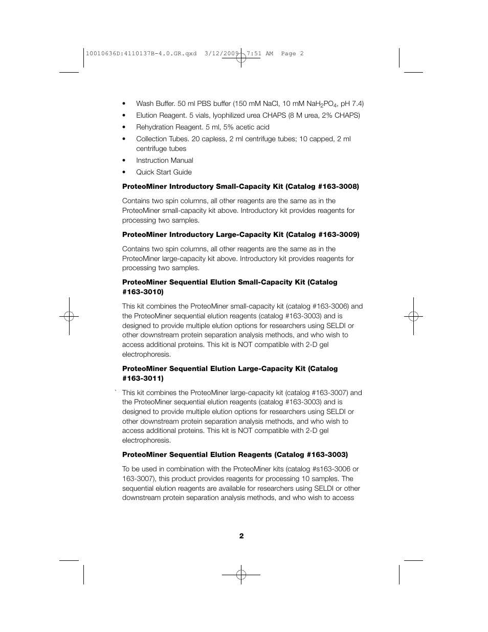 Bio-Rad ProteoMiner Protein Enrichment Kits User Manual | Page 4 / 22