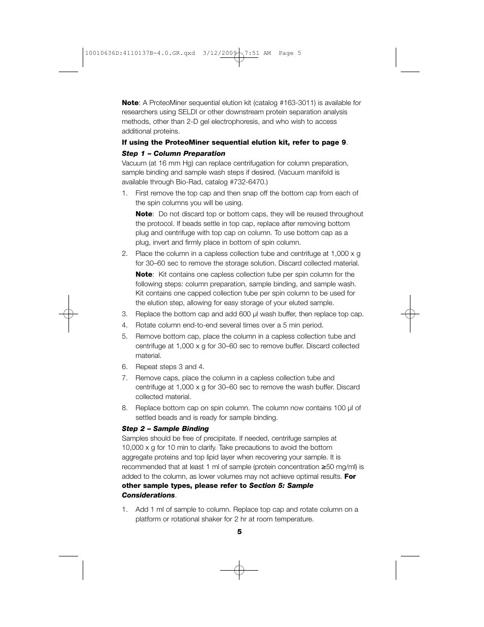 Bio-Rad ProteoMiner Protein Enrichment Kits User Manual | Page 7 / 22