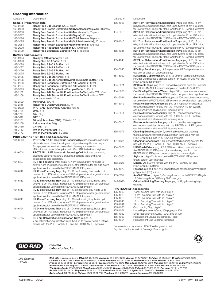 Ordering information | Bio-Rad PROTEAN® IEF Cell Accessories User Manual | Page 4 / 4
