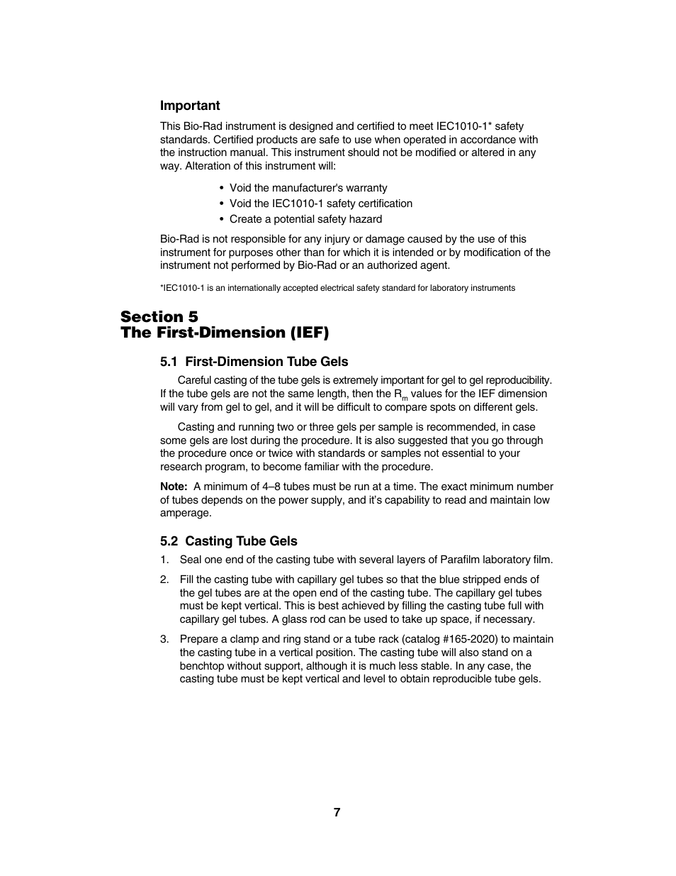 Bio-Rad Model 225 Tube Gel Casting Stand User Manual | Page 10 / 20