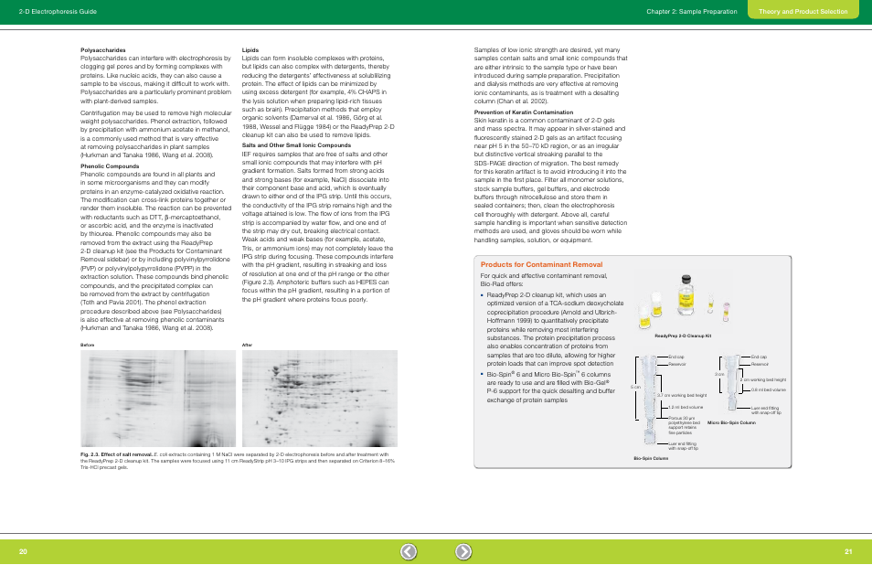 Polysaccharides, Phenolic compounds, Lipids | Salts and other small ionic compounds, Prevention of keratin contamination, Products for contaminant removal | Bio-Rad GS-900™ Calibrated Densitometer User Manual | Page 12 / 72