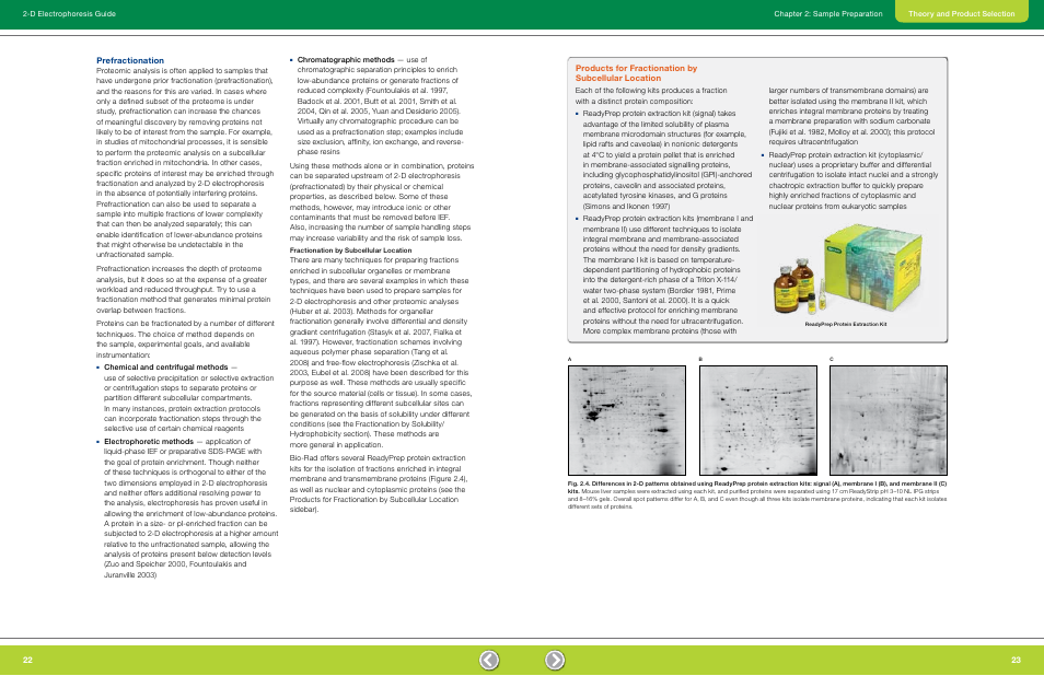 Prefractionation, Fractionation by subcellular location, Products for fractionation by subcellular location | Bio-Rad GS-900™ Calibrated Densitometer User Manual | Page 13 / 72