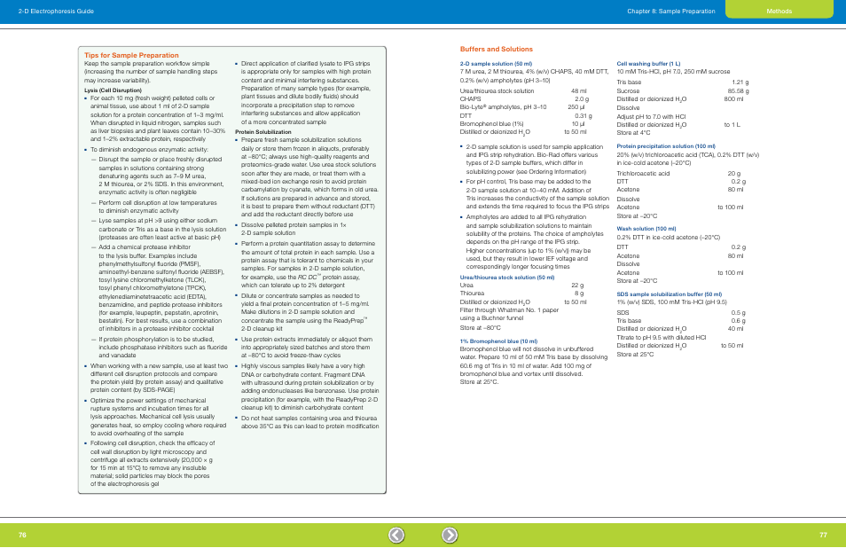 Tips for sample preparation, Lysis (cell disruption), Protein solubilization | Buffers and solutions | Bio-Rad GS-900™ Calibrated Densitometer User Manual | Page 40 / 72