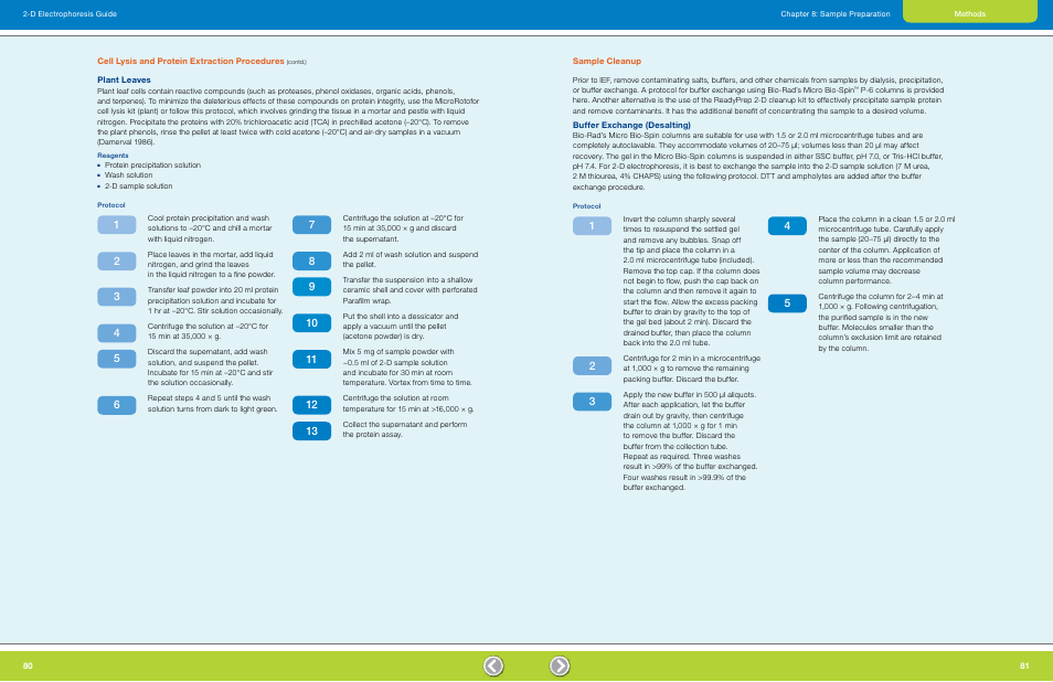 Plant leaves, Sample cleanup, Buffer exchange (desalting) | Bio-Rad GS-900™ Calibrated Densitometer User Manual | Page 42 / 72