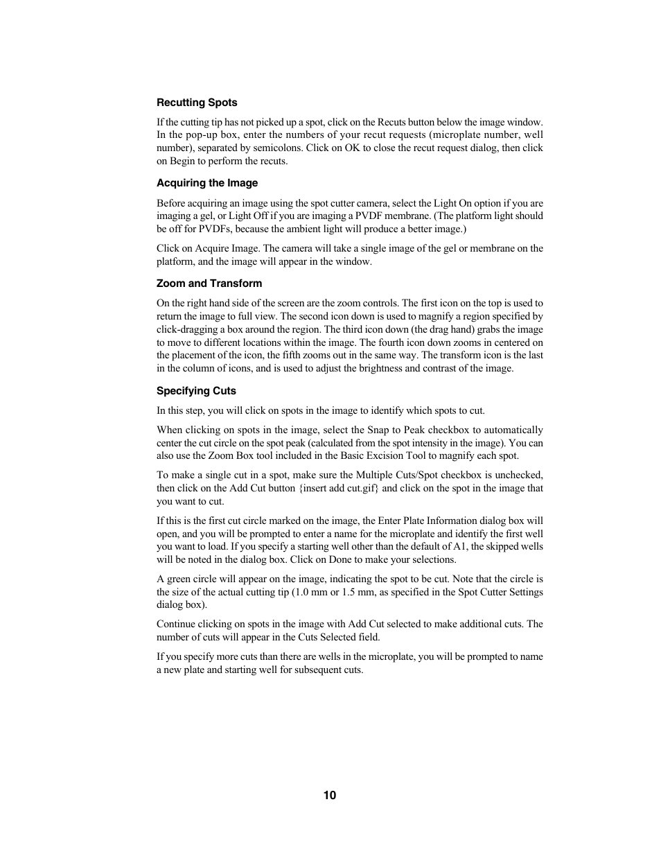 Bio-Rad Components for Older Model Spot Cutter User Manual | Page 13 / 42