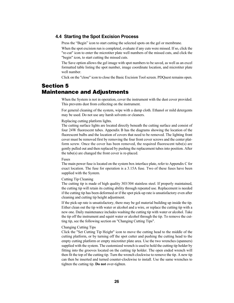 Bio-Rad Components for Older Model Spot Cutter User Manual | Page 29 / 42