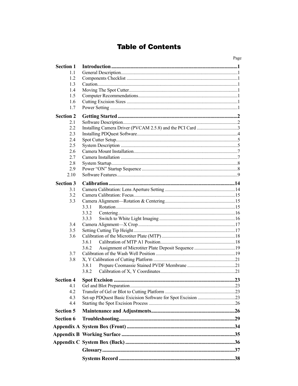 Bio-Rad Components for Older Model Spot Cutter User Manual | Page 3 / 42