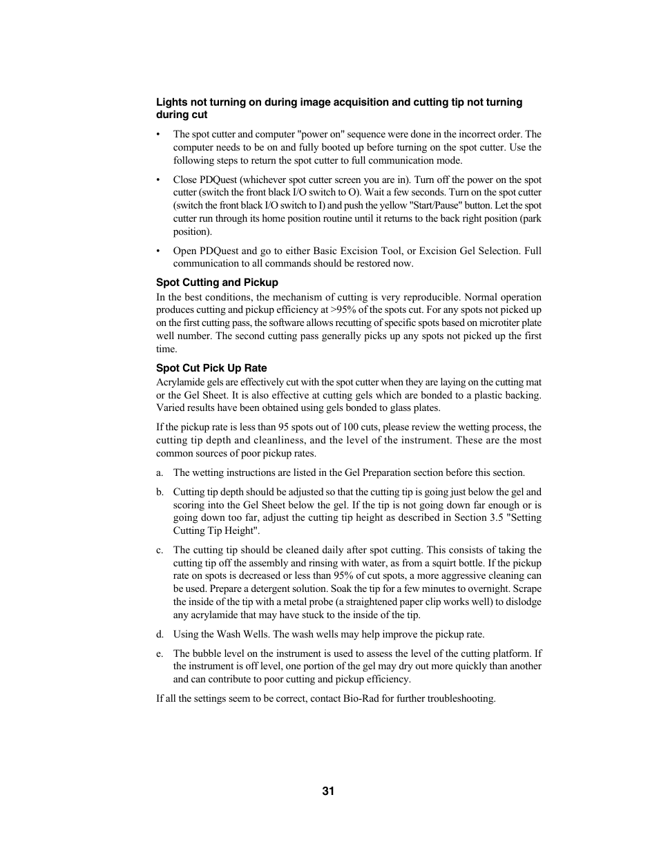 Bio-Rad Components for Older Model Spot Cutter User Manual | Page 34 / 42