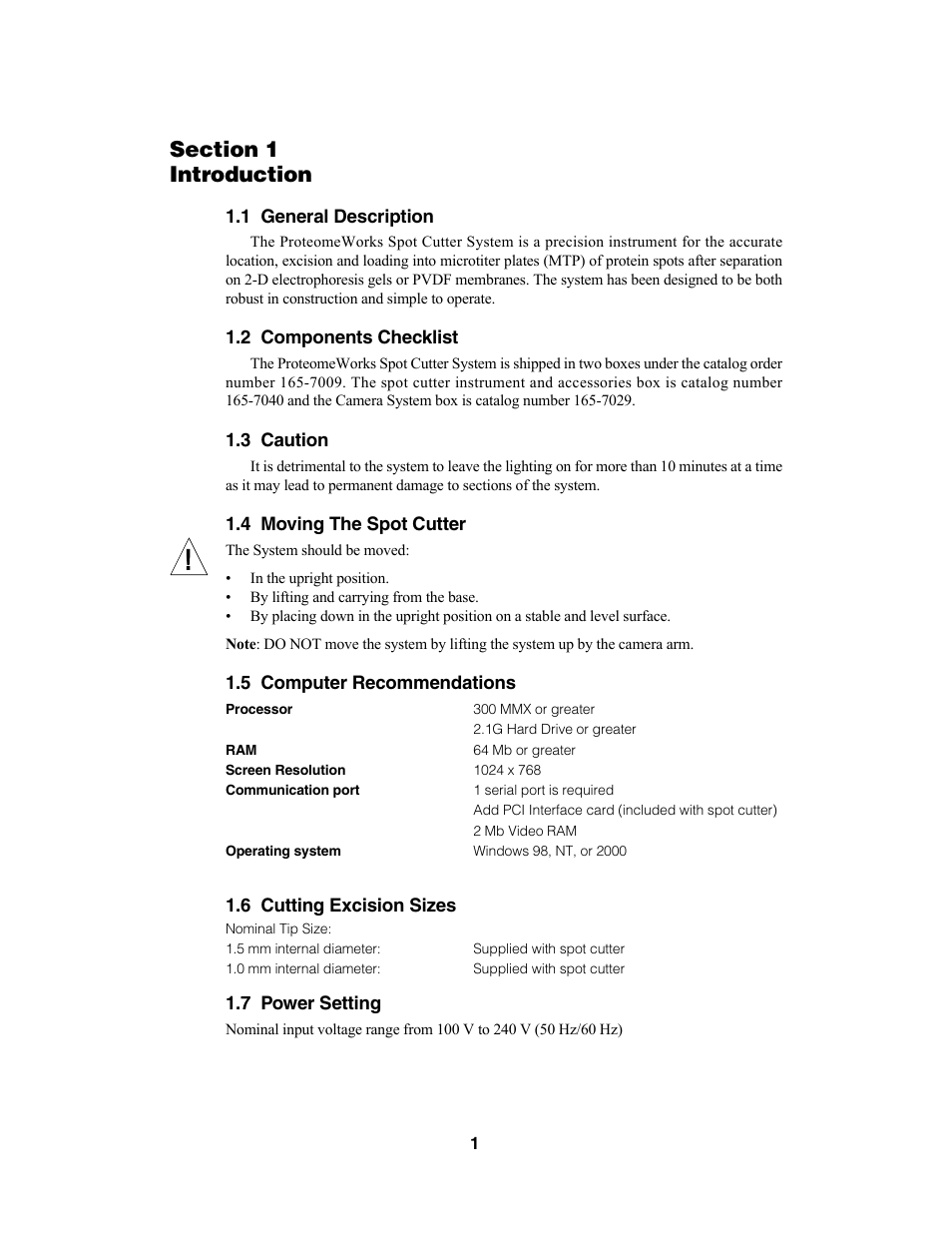 Bio-Rad Components for Older Model Spot Cutter User Manual | Page 4 / 42