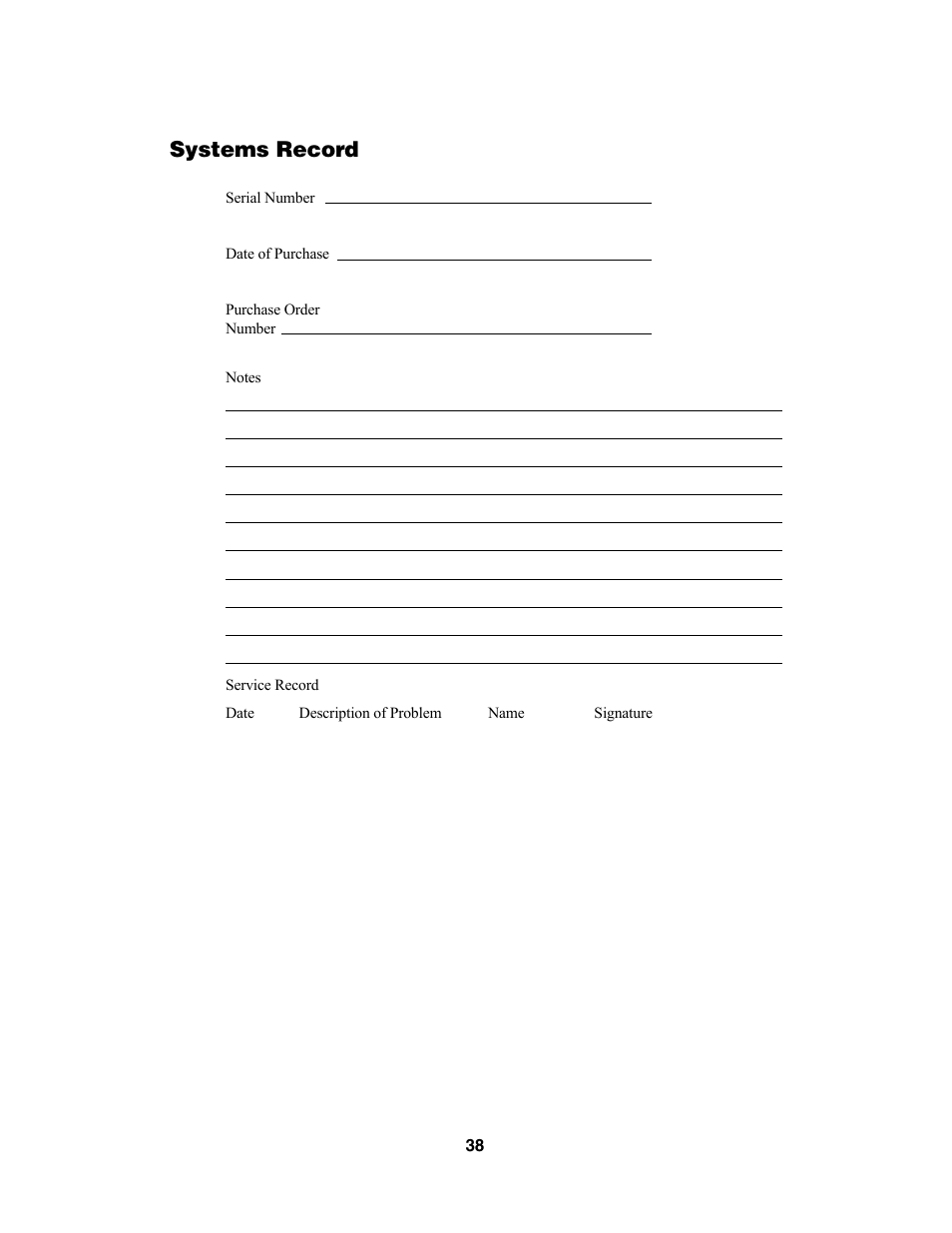 Systems record | Bio-Rad Components for Older Model Spot Cutter User Manual | Page 41 / 42