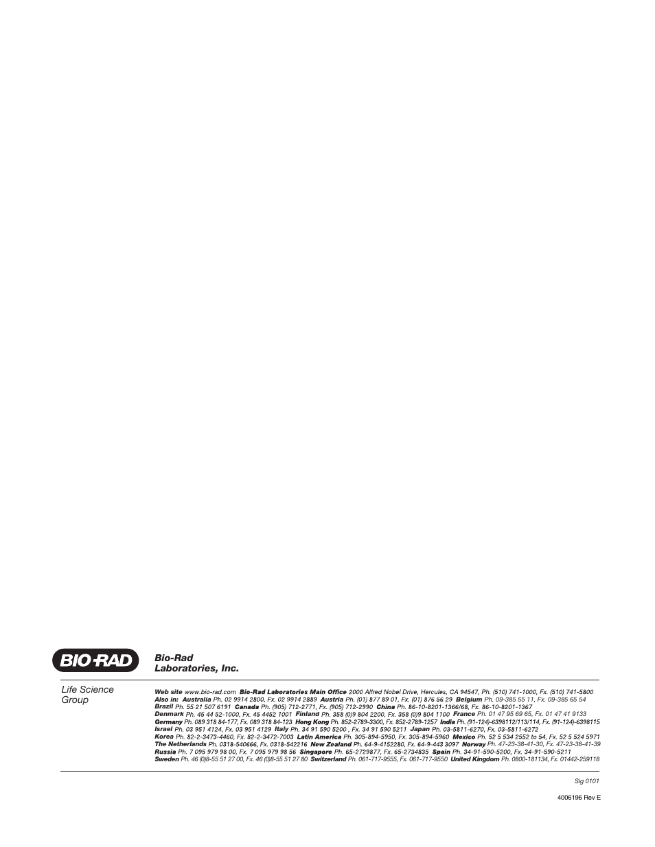 Life science group, Bio-rad laboratories, inc | Bio-Rad Components for Older Model Spot Cutter User Manual | Page 42 / 42