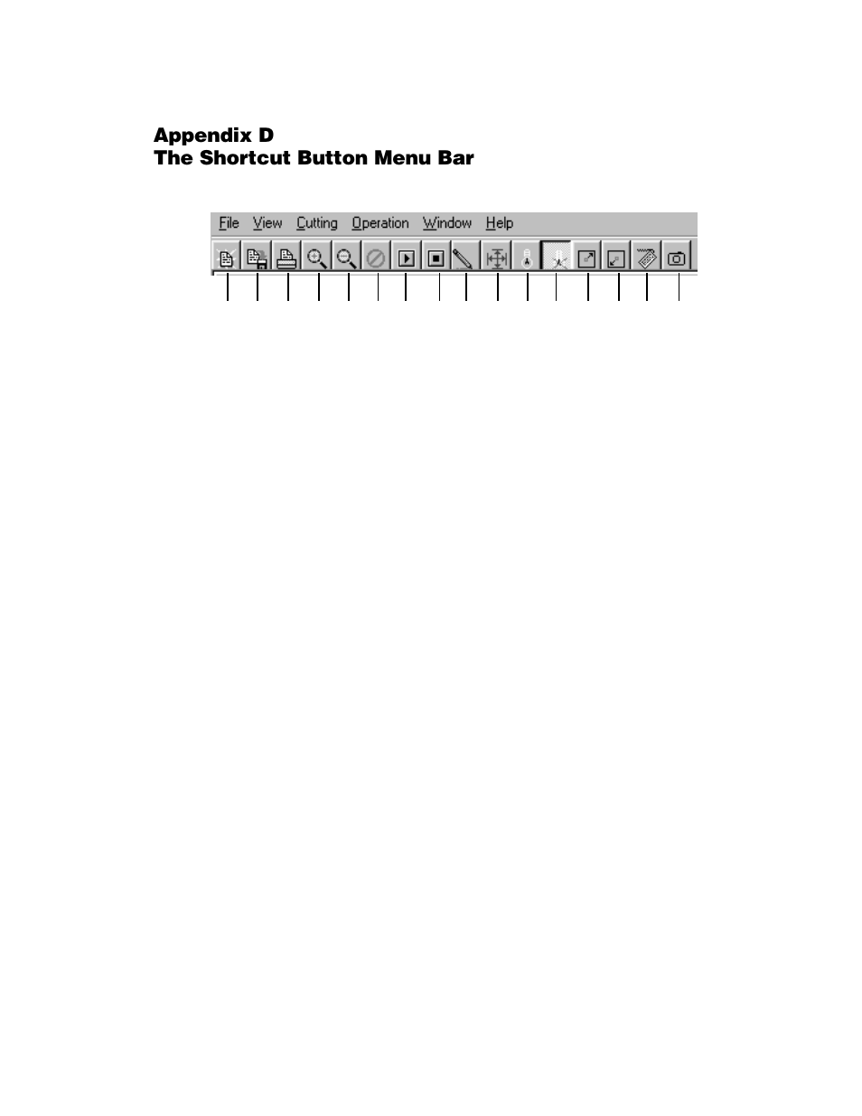 Appendix d the shortcut button menu bar | Bio-Rad Components for Older Model Spot Cutter User Manual | Page 34 / 38