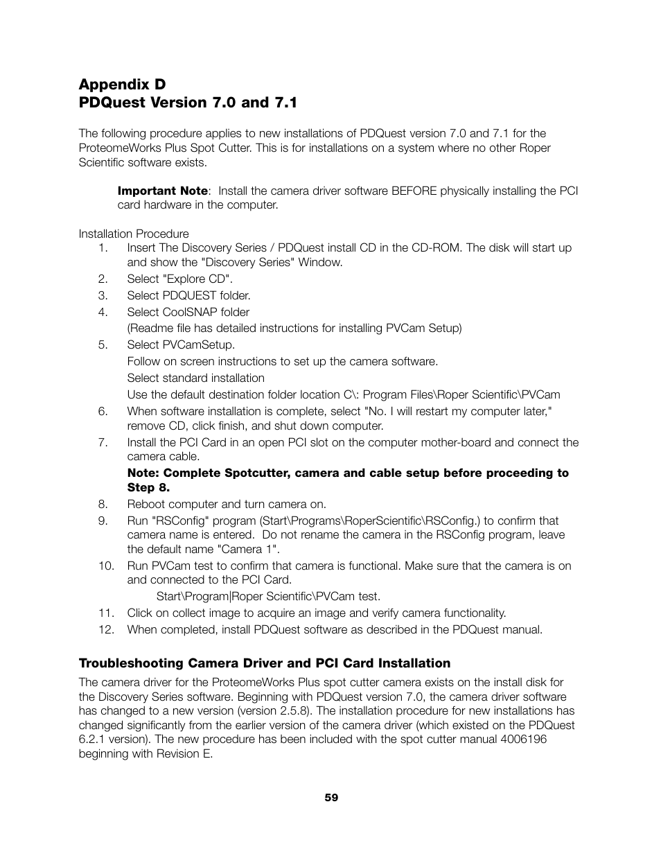 Appendix d pdquest version 7.0 and 7.1 | Bio-Rad PDQuest 2-D Analysis Software User Manual | Page 62 / 66