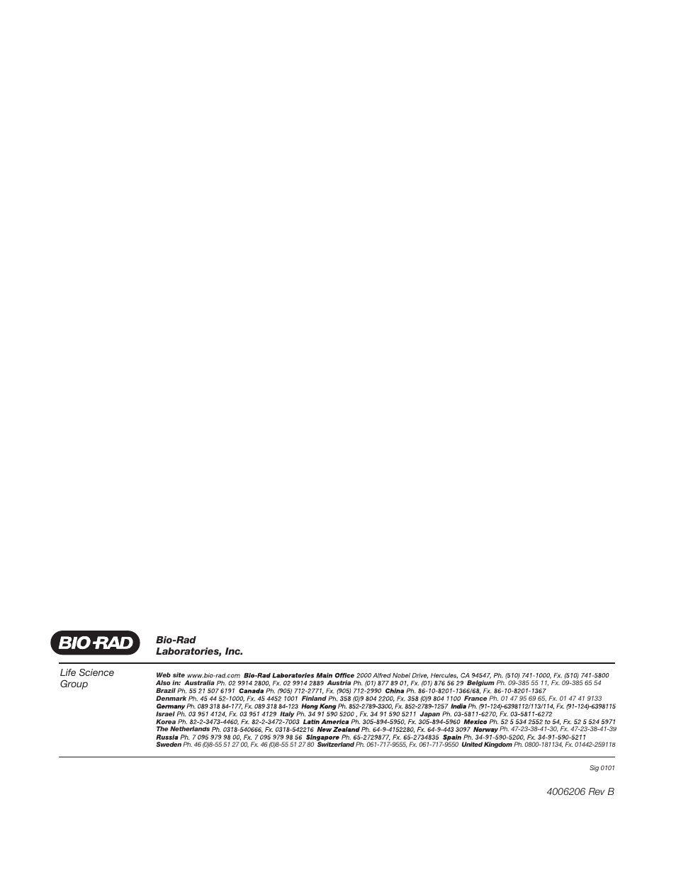 Bio-rad laboratories, inc | Bio-Rad Components for Older Model Spot Cutter User Manual | Page 32 / 32