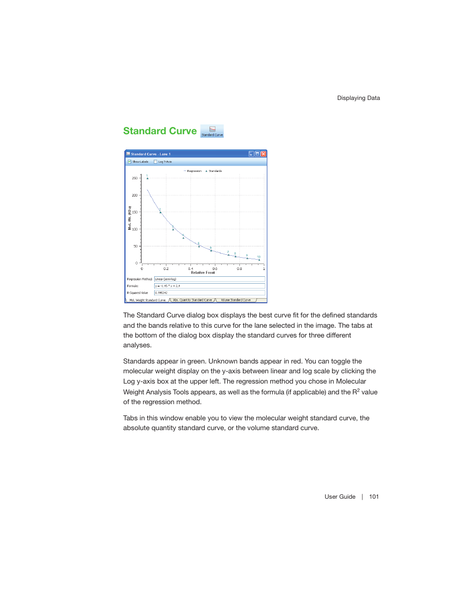 Standard curve, For m | Bio-Rad Image Lab™ Software User Manual | Page 101 / 208