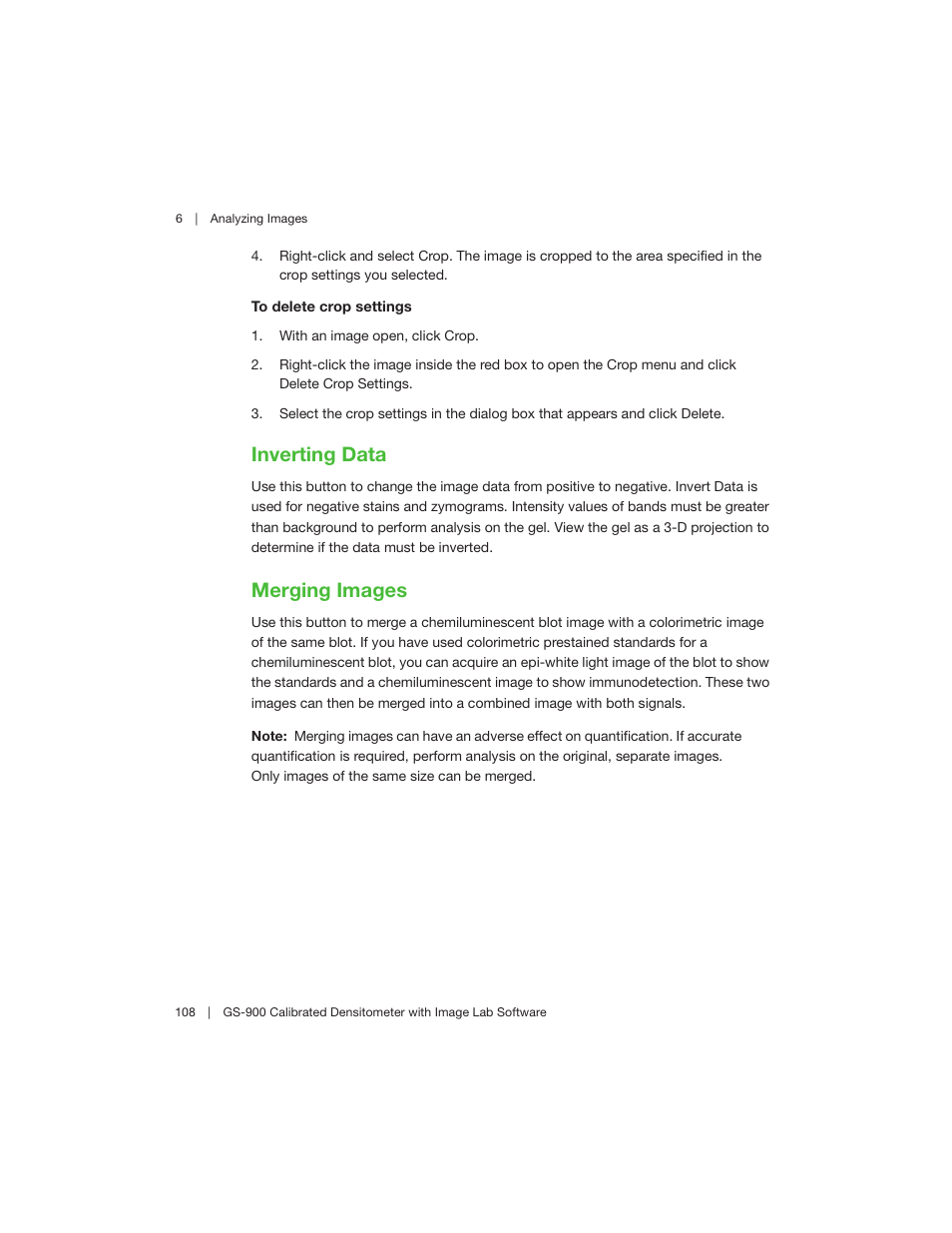 Inverting data, Merging images, Inverting data merging images | Bio-Rad Image Lab™ Software User Manual | Page 108 / 208