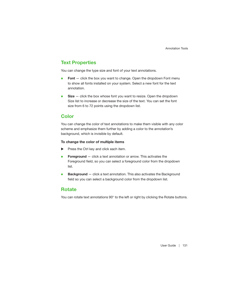 Text properties, Color, Rotate | Text properties color | Bio-Rad Image Lab™ Software User Manual | Page 131 / 208