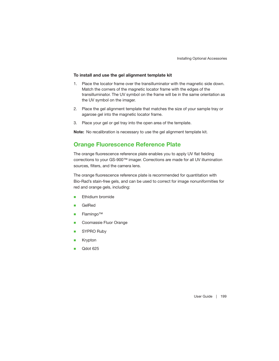Orange fluorescence reference plate | Bio-Rad Image Lab™ Software User Manual | Page 199 / 208