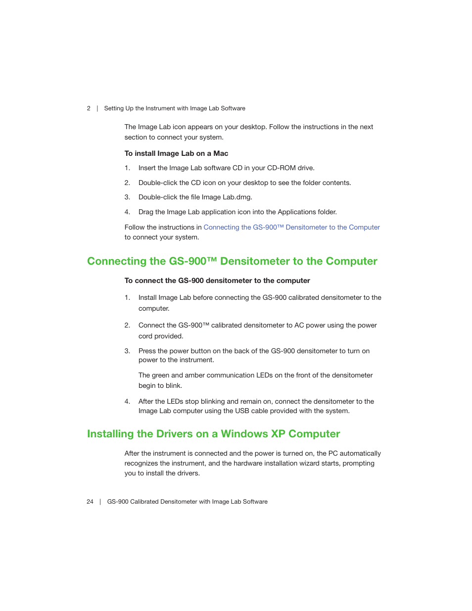 Installing the drivers on a windows xp computer | Bio-Rad Image Lab™ Software User Manual | Page 24 / 208