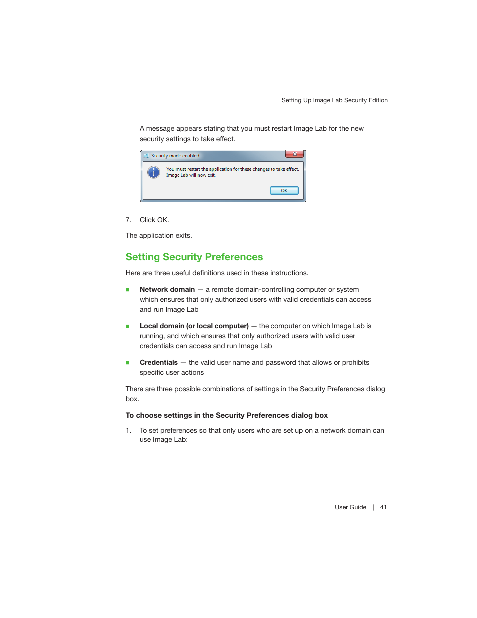 Setting security preferences | Bio-Rad Image Lab™ Software User Manual | Page 41 / 208