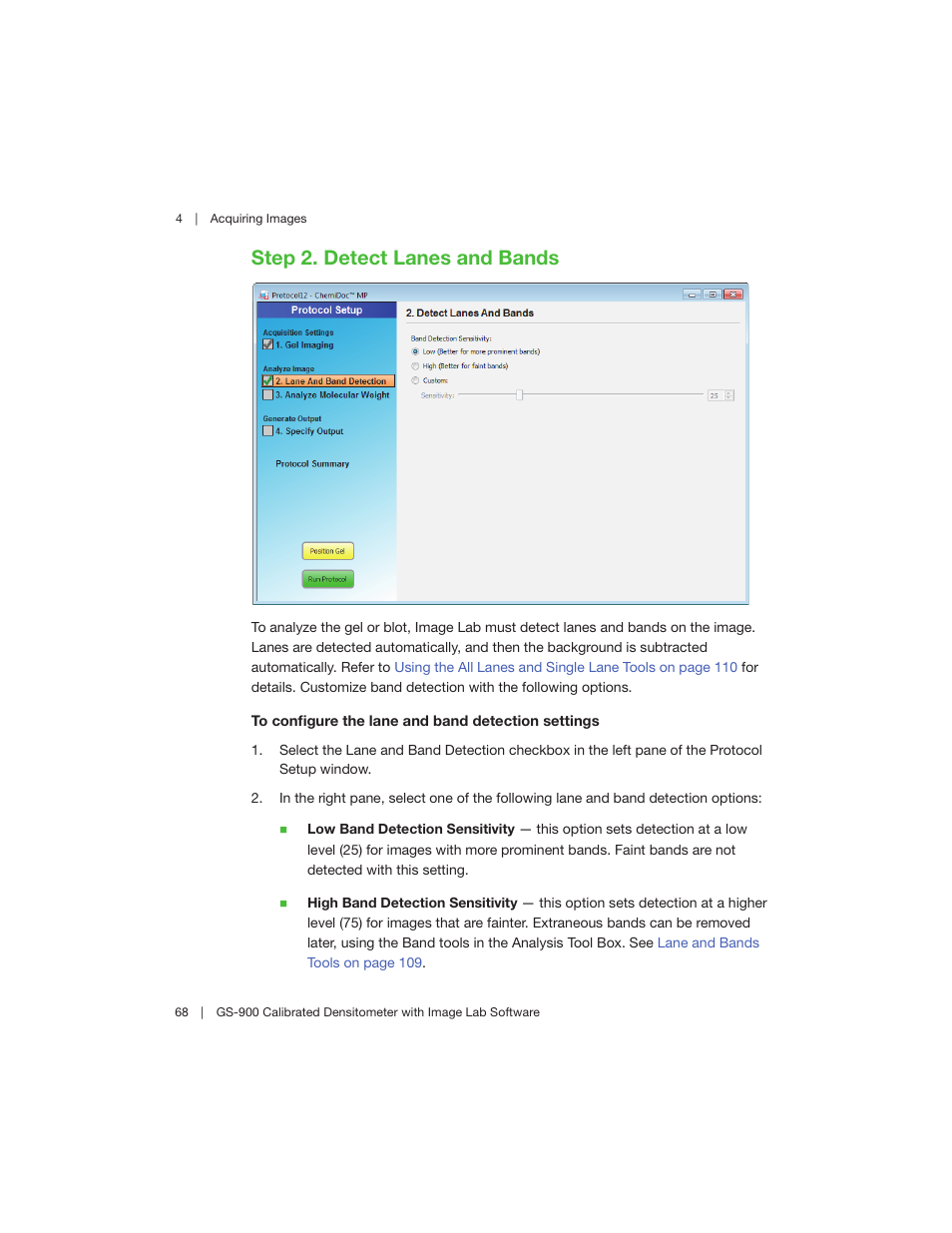 Step 2. detect lanes and bands | Bio-Rad Image Lab™ Software User Manual | Page 68 / 208