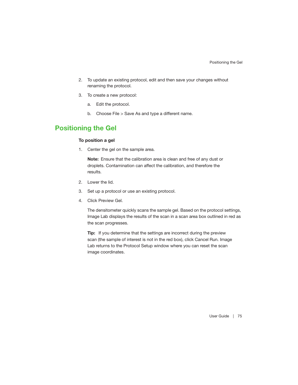 Positioning the gel | Bio-Rad Image Lab™ Software User Manual | Page 75 / 208