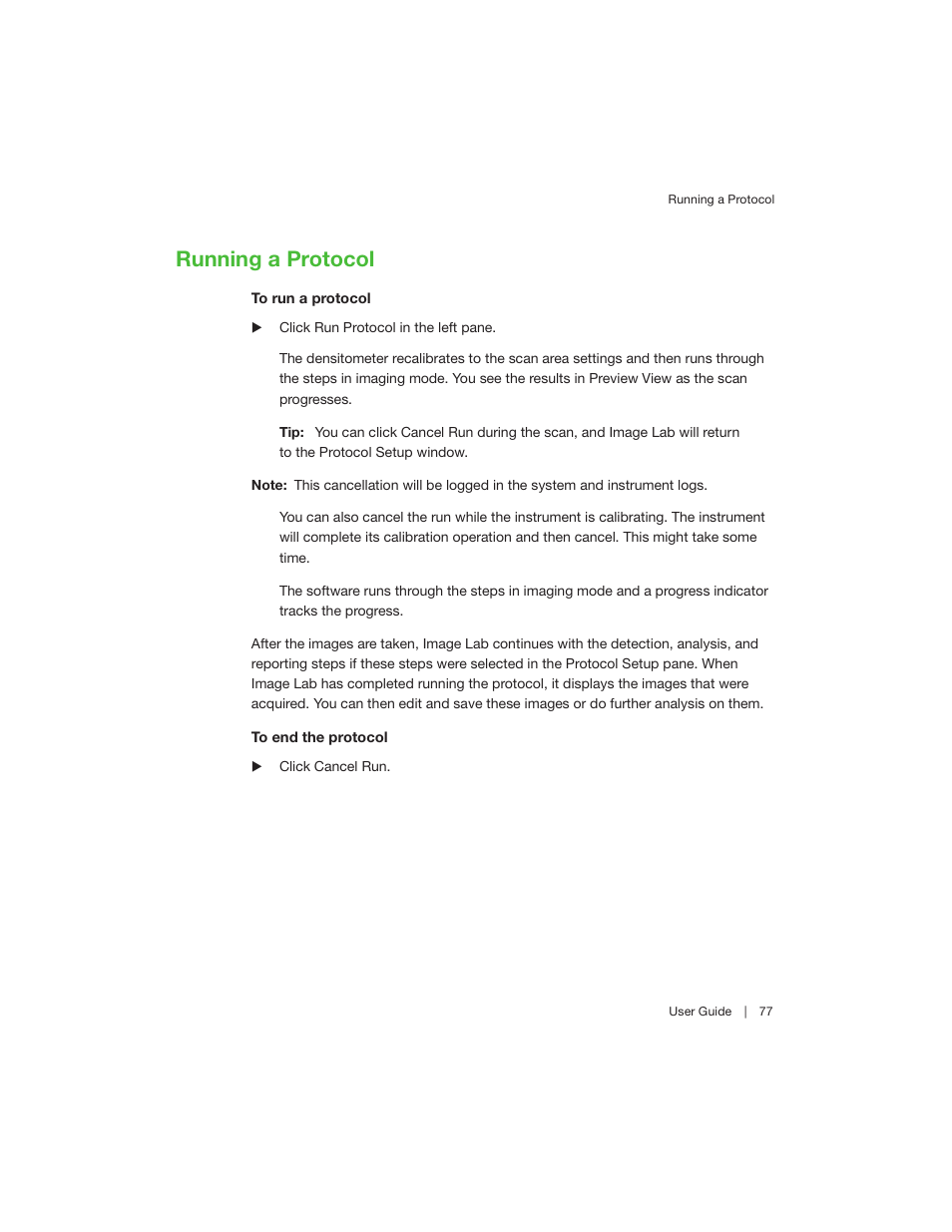 Running a protocol | Bio-Rad Image Lab™ Software User Manual | Page 77 / 208