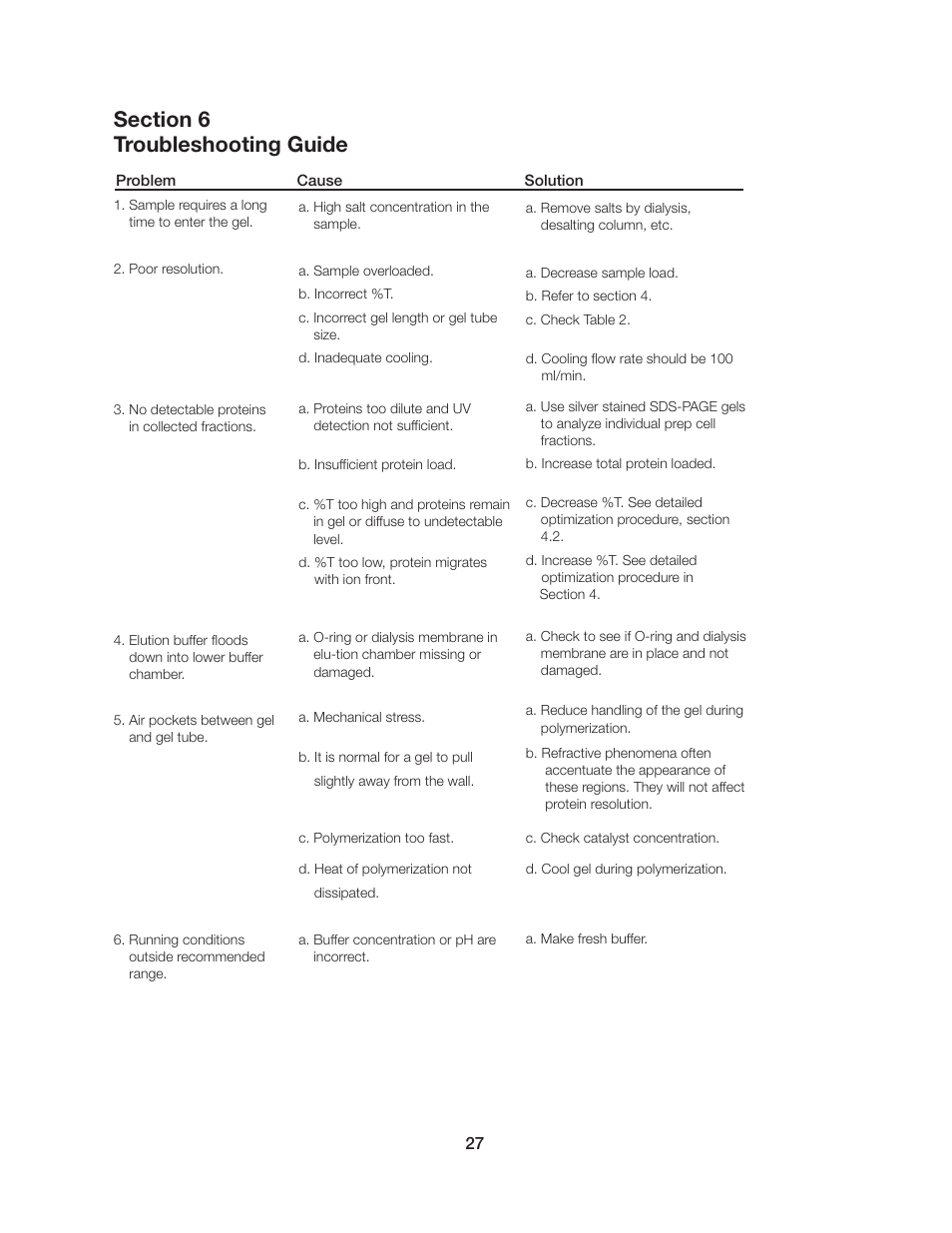 Bio-Rad Model 491 Prep Cell and Mini Prep Cell User Manual | Page 32 / 52