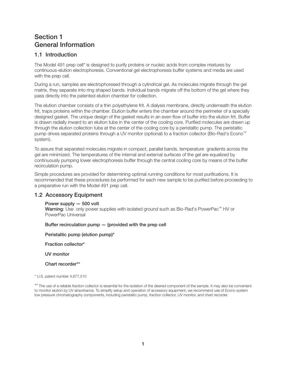 Bio-Rad Model 491 Prep Cell and Mini Prep Cell User Manual | Page 6 / 52