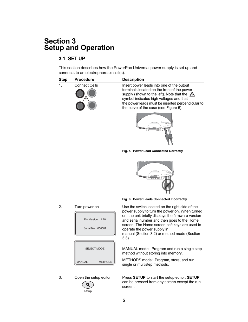 1 set up | Bio-Rad PowerPac™ Universal Power Supply User Manual | Page 11 / 36
